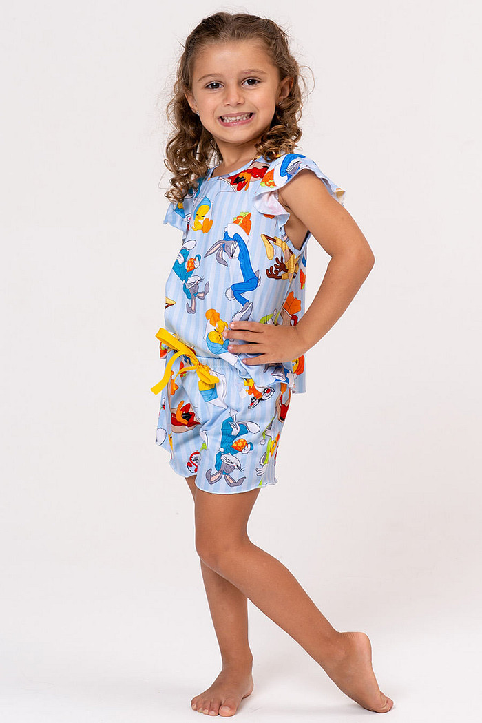 PIJAMA CURTO INFANTIL MENINA - LOONEY NIGHT