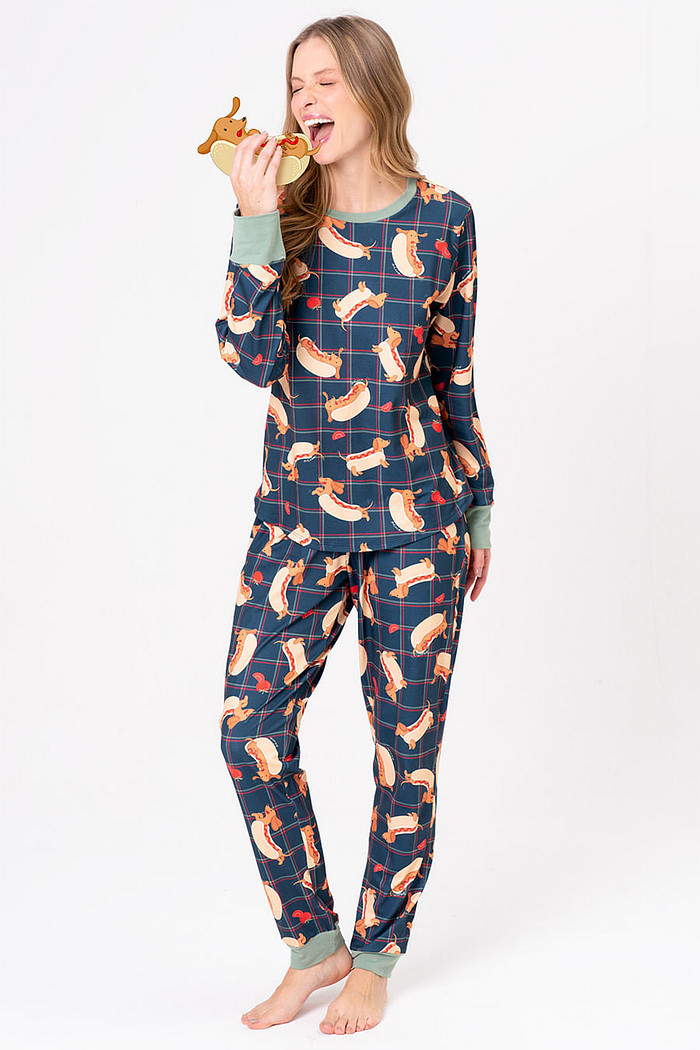 PIJAMA LONGO FEMININO TOQUE DE PÊSSEGO - HOT DOG