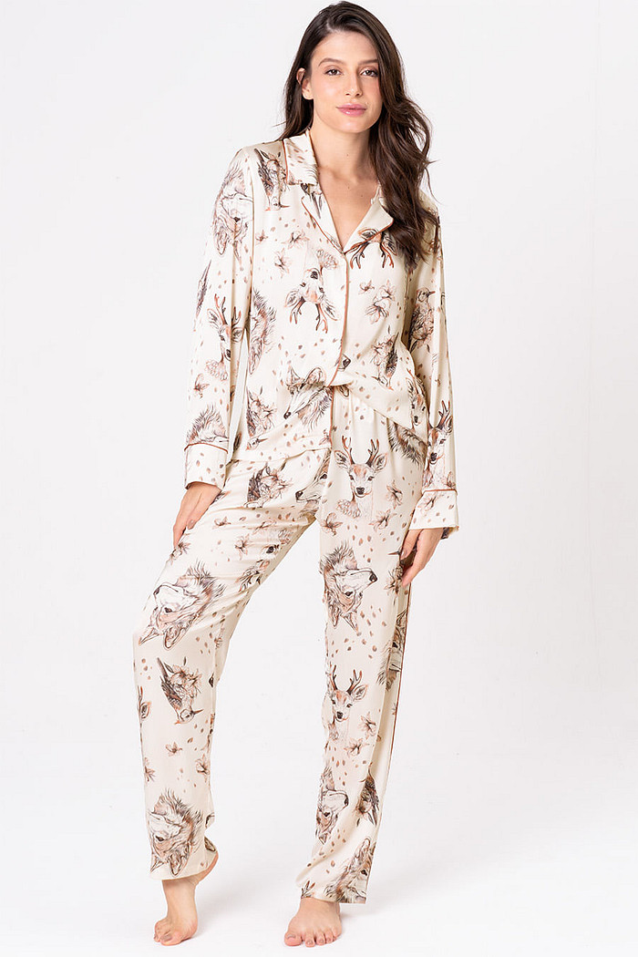 PIJAMA AMERICANO ACETINADO LONGO - SERENA