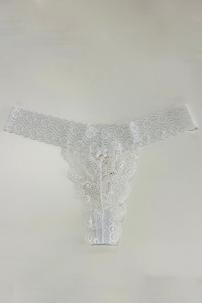 CALCINHA RENDA DE ACABAMENTO FIO DENTAL - ROSINHA