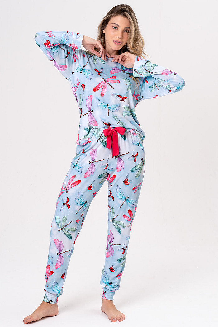 PIJAMA LONGO TOQUE DE PÊSSEGO - LIBÉLULA