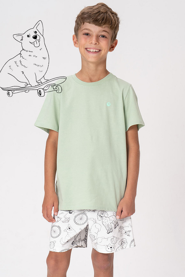 PIJAMA DE ALGODÃO JUVENIL MENINO - AUAUMIGOS