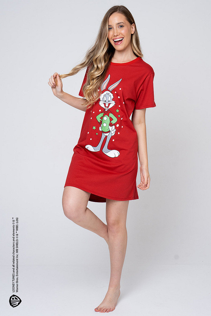 CAMISOLA CURTA DE ALGODÃO - NATAL PERNALONGA