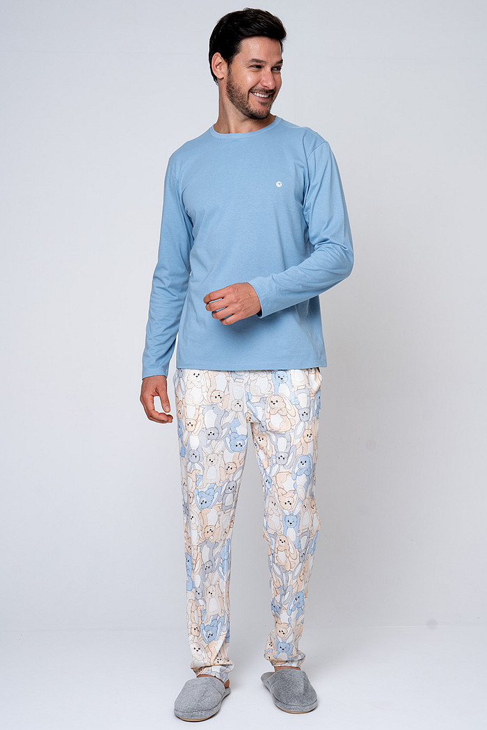 PIJAMA MASCULINO LONGO COELHOS