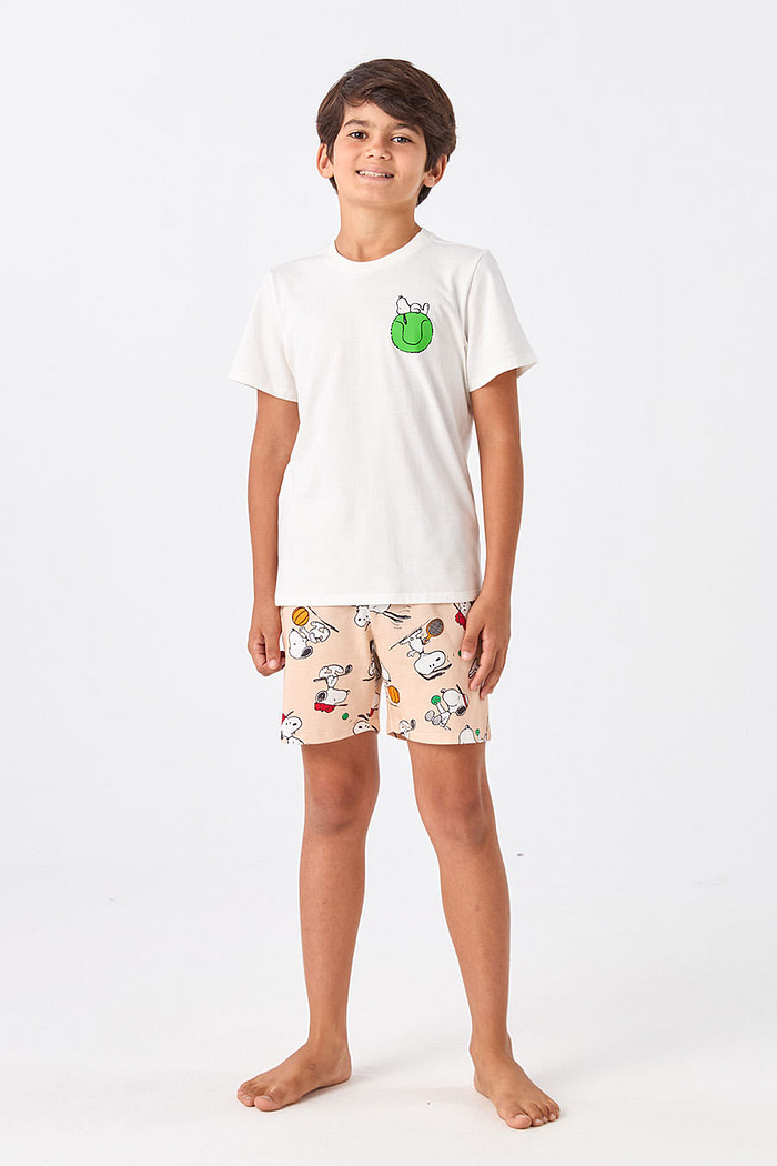PIJAMA CURTO JUVENIL MENINO - SNOOPY SPORTS