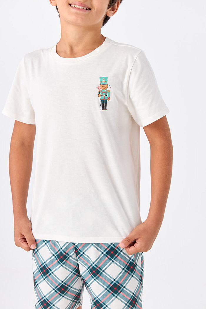 PIJAMA CURTO JUVENIL MENINO - CONTOS DE NATAL