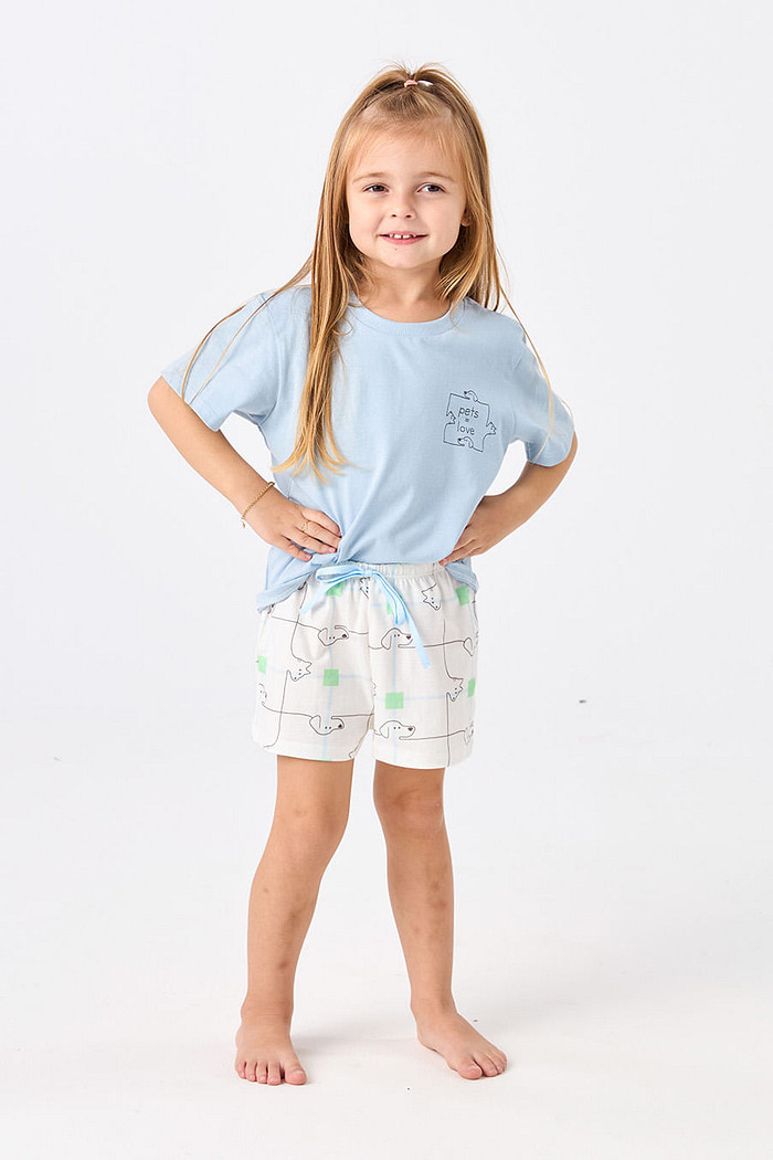 PIJAMA CURTO INFANTIL MENINA - CAT&DOG