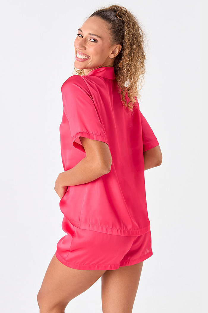 PIJAMA AMERICANO ACETINADO CURTO  - CLÁSSICOS ACETINADOS ÁGATA ROSA