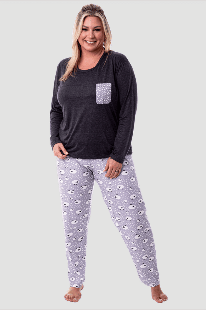 Pijama Feminino Lua Chic Plus Size Ovelinhas