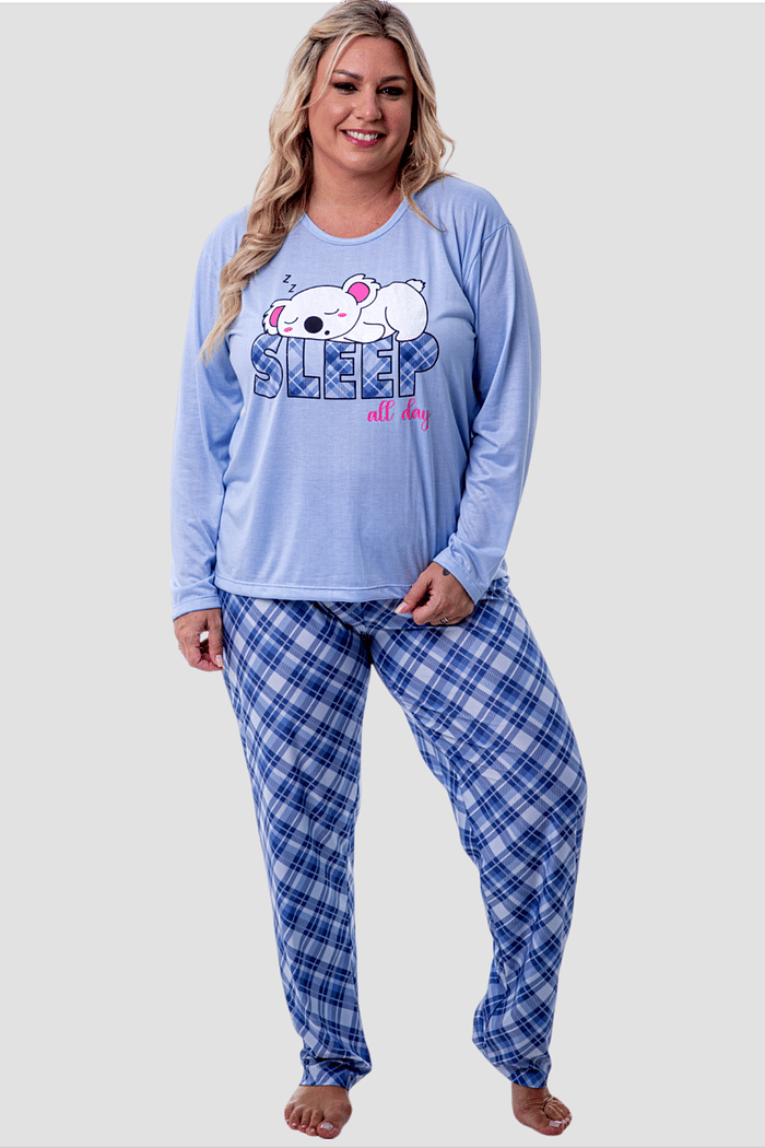 Pijama Feminino Lua Chic Plus Size Panda Sleep