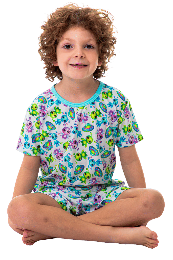 Pijama Lua Chic Microfibra Aliens