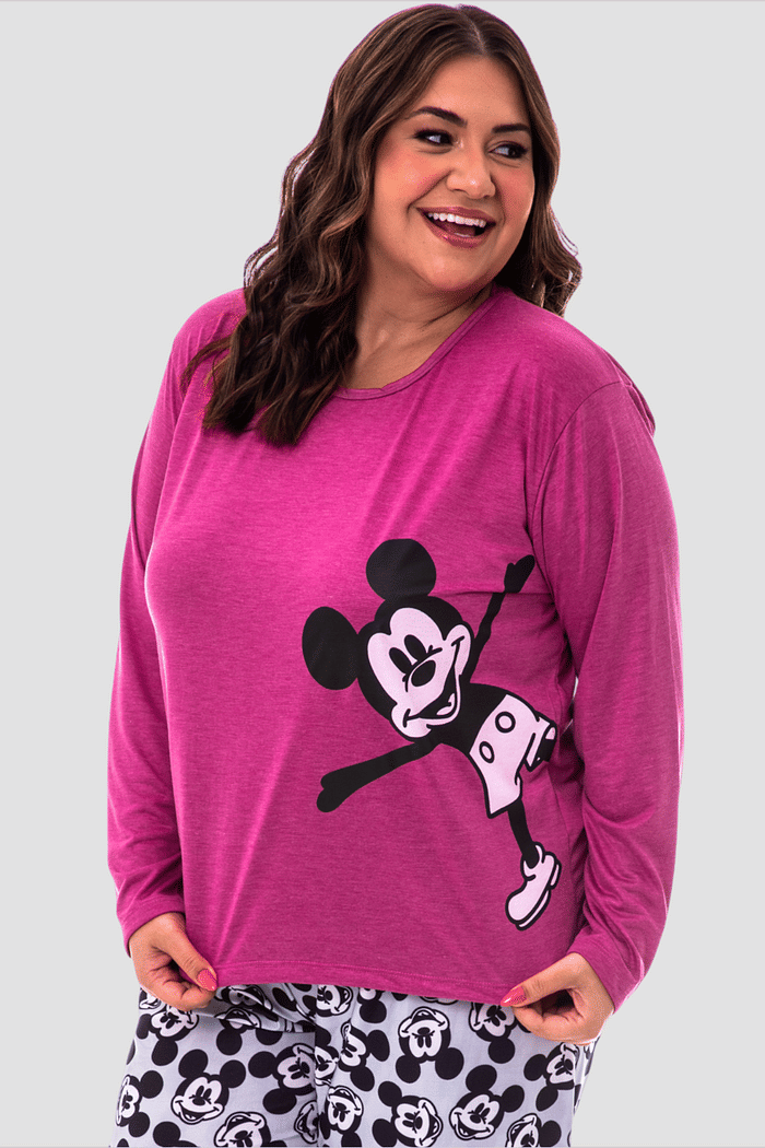 Pijama Plus Size Lua Chic Inverno Mickey