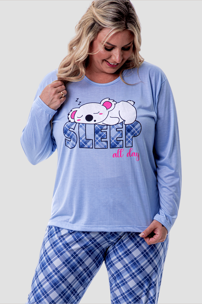 Pijama Feminino Lua Chic Plus Size Panda Sleep