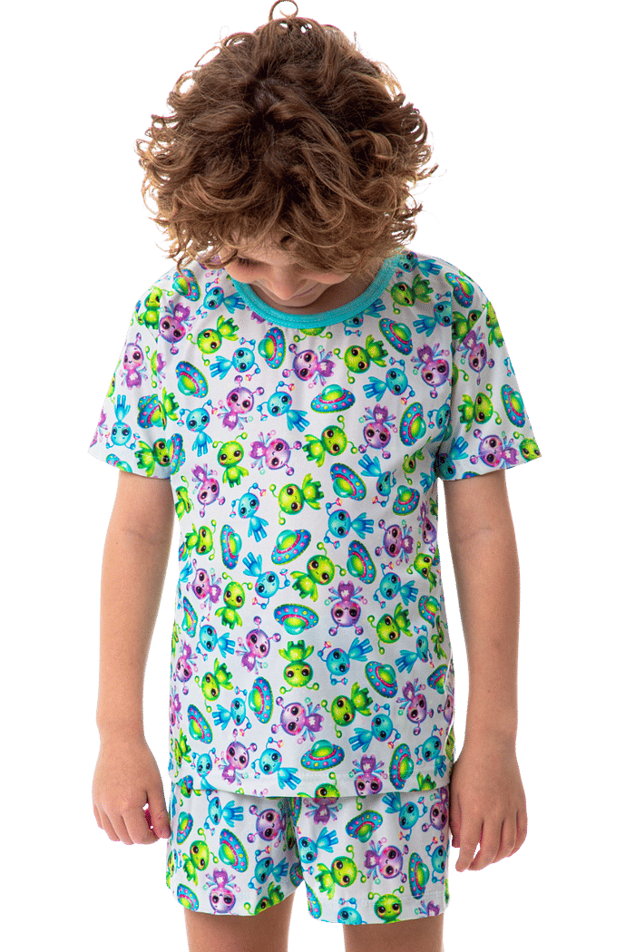 Pijama Lua Chic Microfibra Aliens