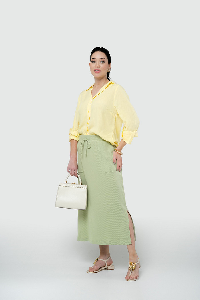 Saia Midi com Bolso - Verde