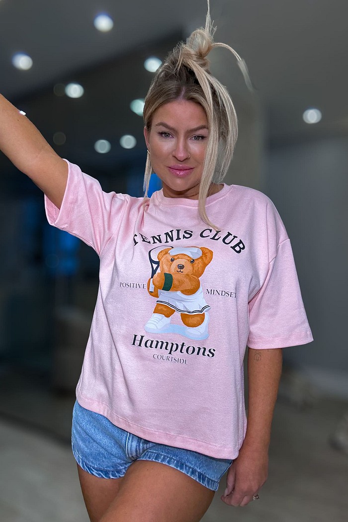 Camiseta alongada estampa Tennis Club