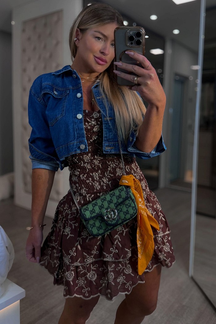 Jaqueta jeans cropped Celina