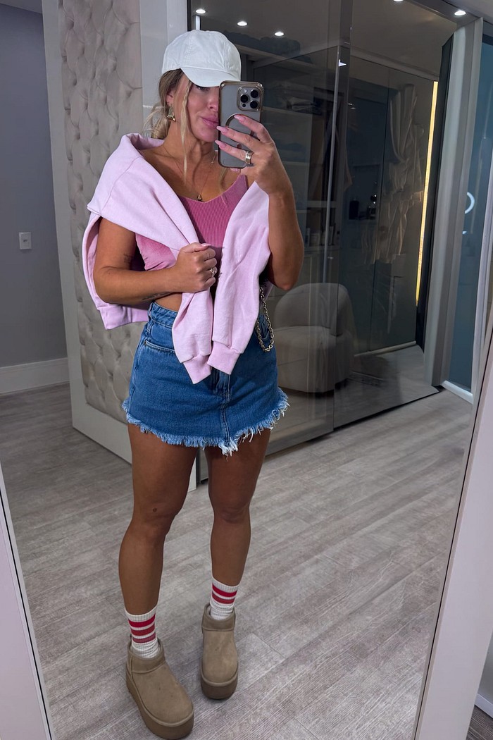 Short saia jeans desfiado Growth