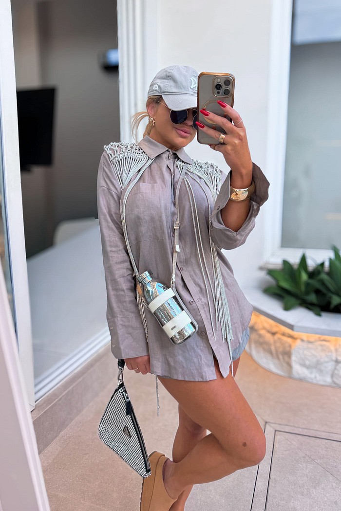 Camisa ampla de linho