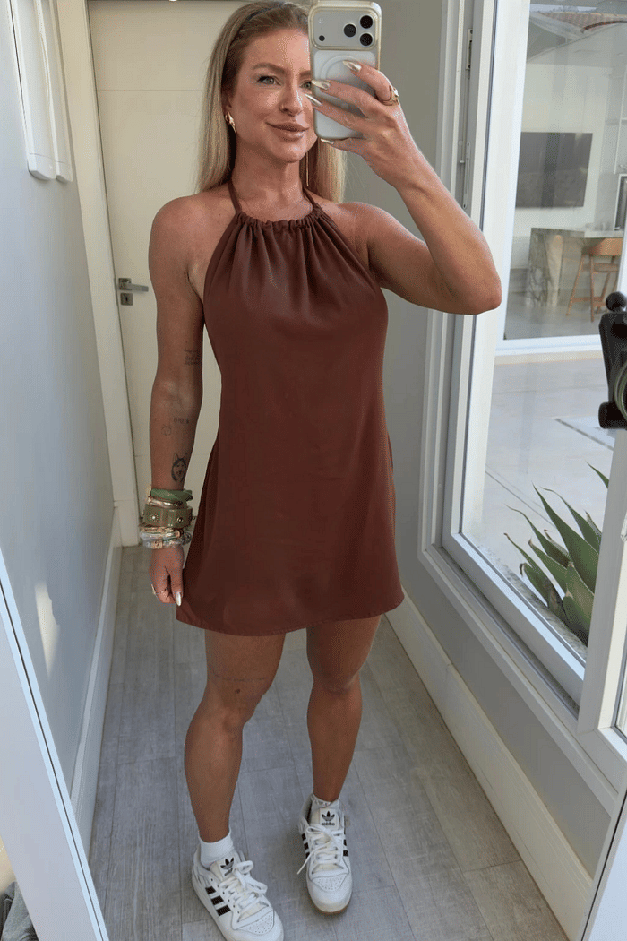 Macacão vestido curto Luene