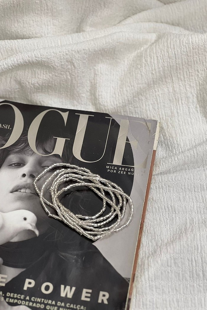 Kit pulseiras miçangas transparentes