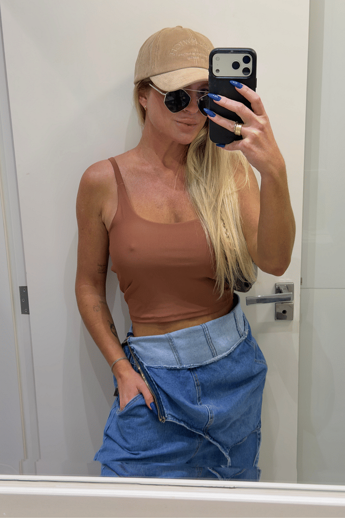 Cropped de alcinhas canelado maite