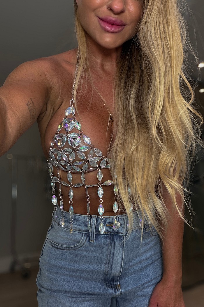 Top frente única de pedrarias