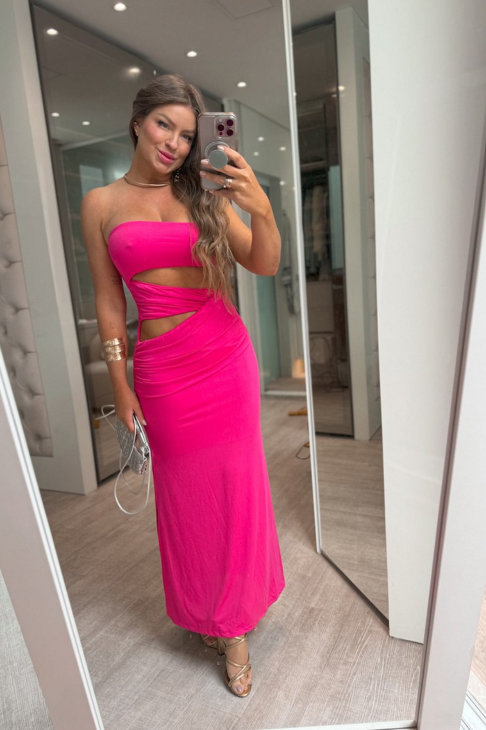 Vestido midi tomara que caia laiana