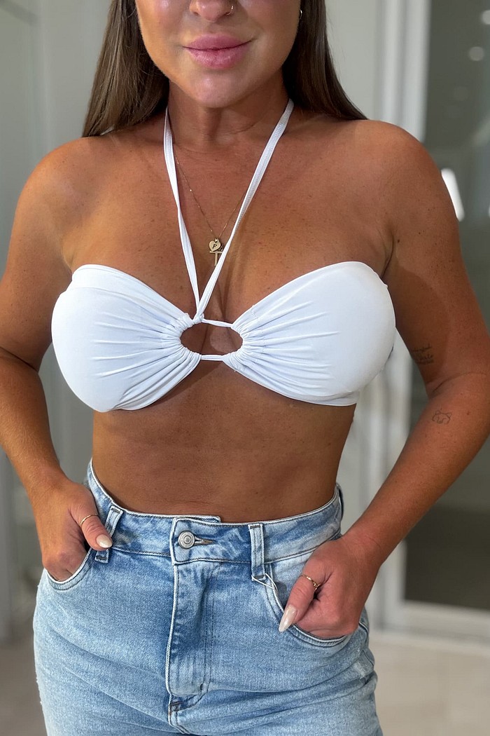 Top tomara que caia com amarração Isabella