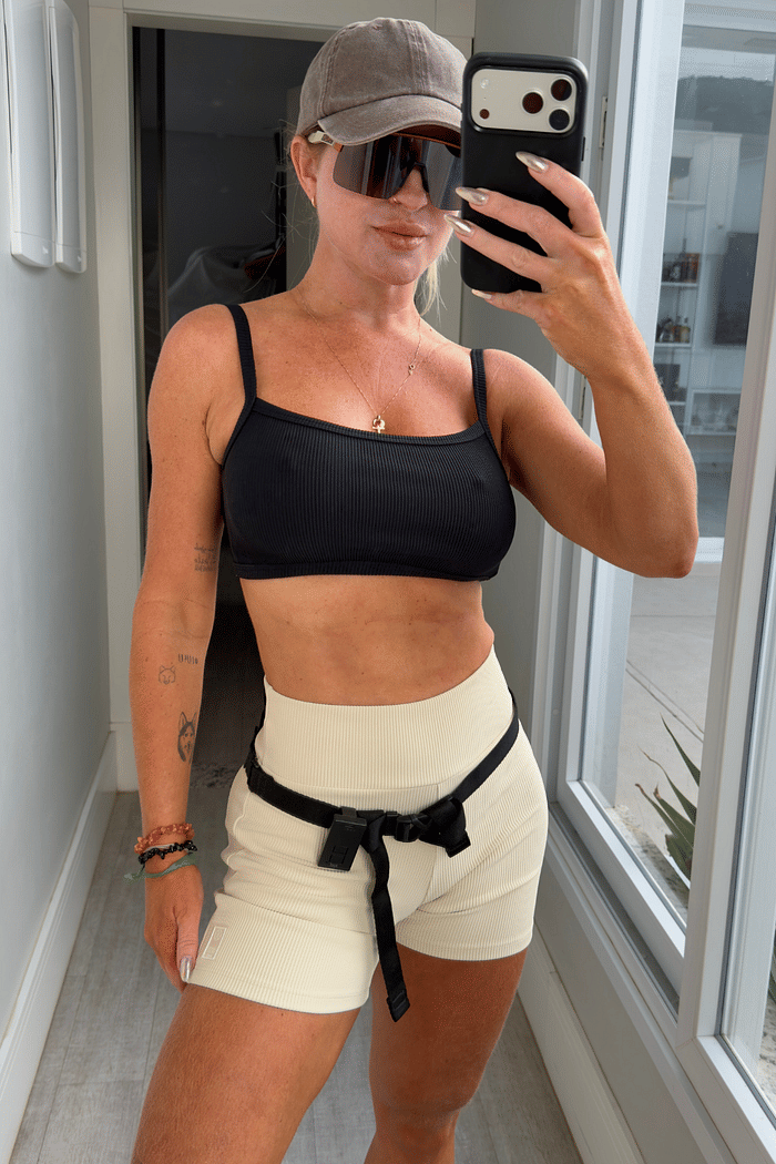 Cropped de alcinhas canelado Isabel