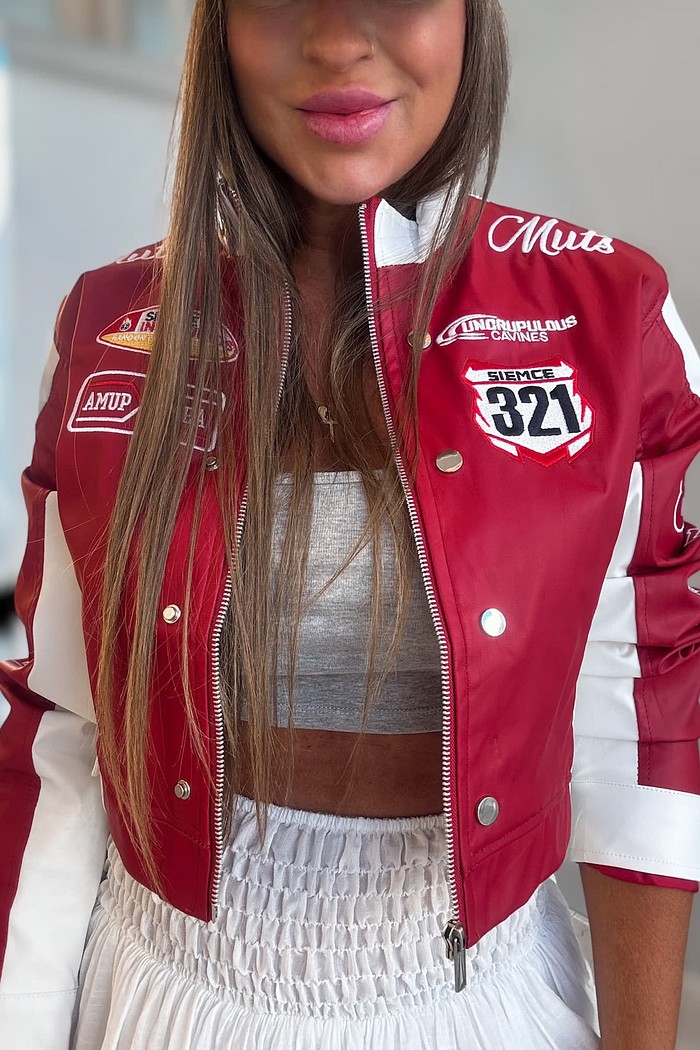 Jaqueta de couro sintético motoclub nuts