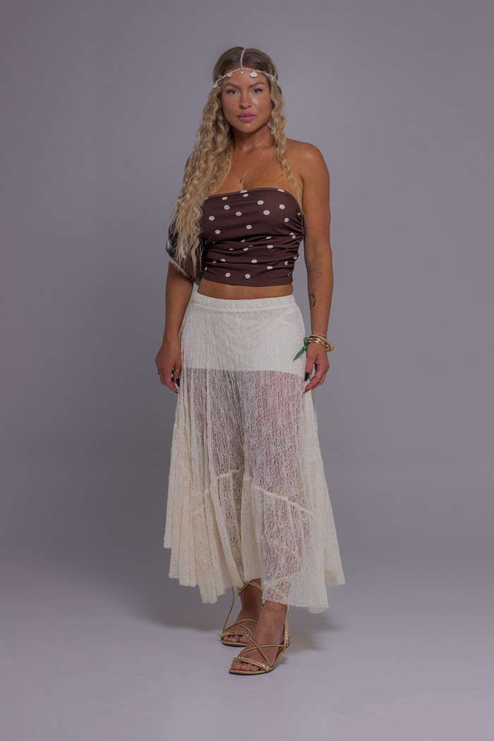 Saia longa em renda Fluida