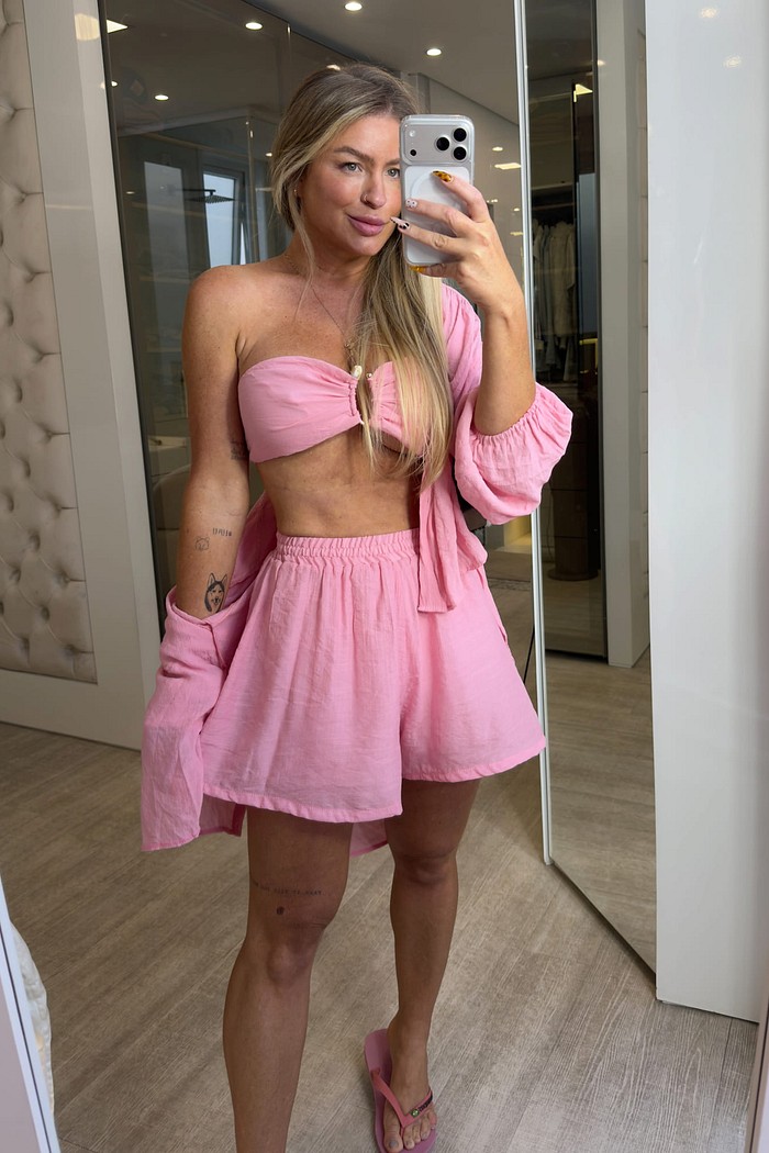 Conjunto camisa top e short  Bianca