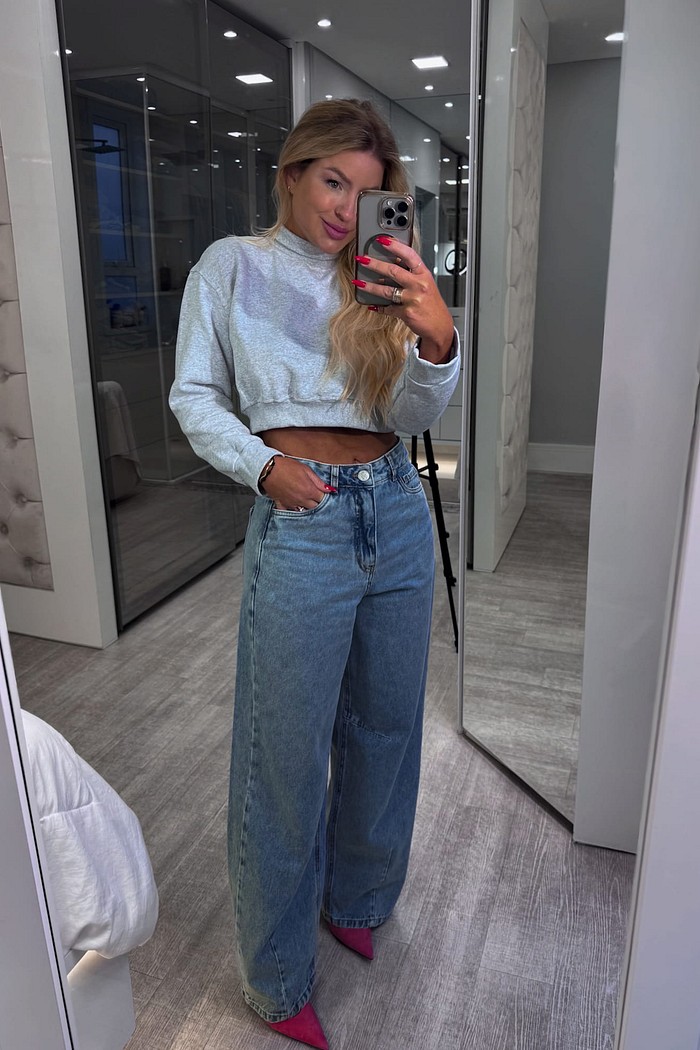 Calça jeans barrel  Lua