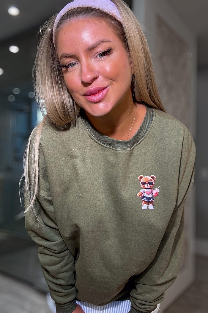 Casaco de moletom oversized estampa Urso