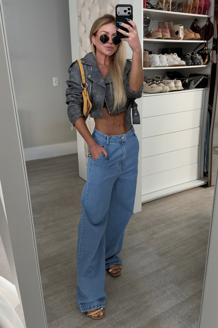 Jaqueta couro sintético estonada Eloise