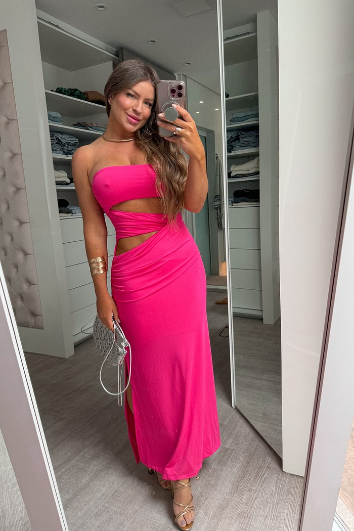 Vestido midi tomara que caia laiana