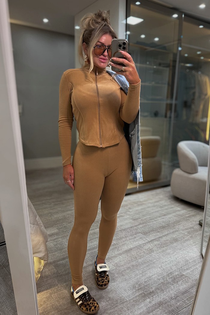Calça legging canelada Gabi