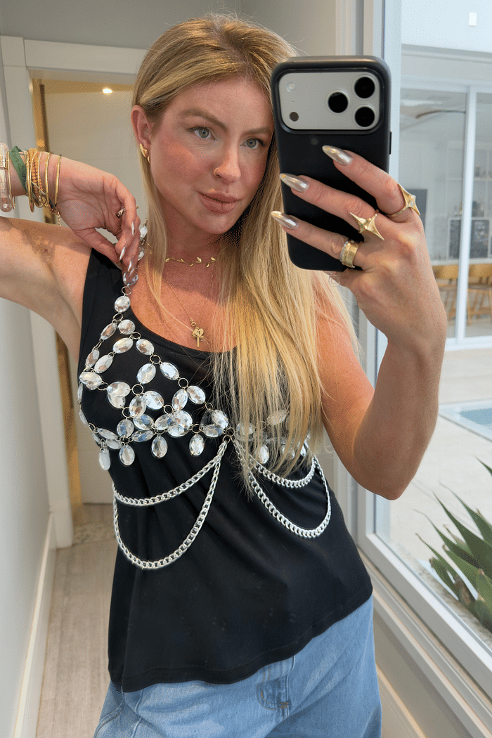 Top frente única de pedrarias