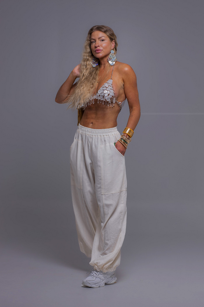 Calça em linho Jogger Mila