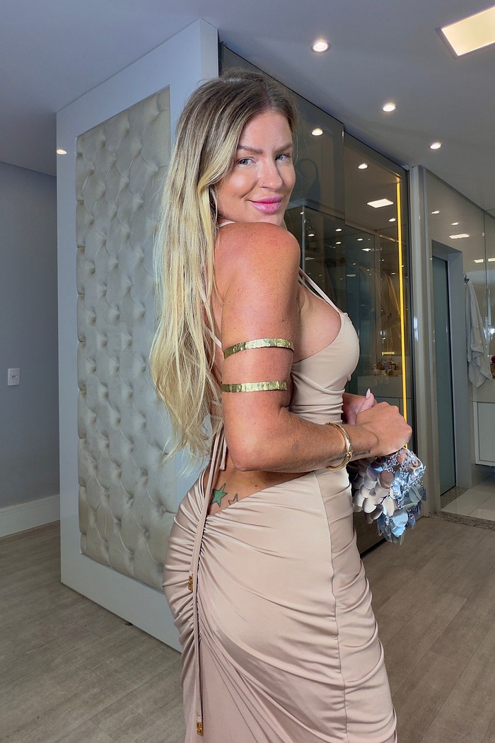 Vestido longo de alcinha drapeado Inay