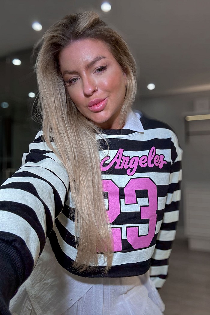 Casaco de moletom peluciado de lisra Los Angeles