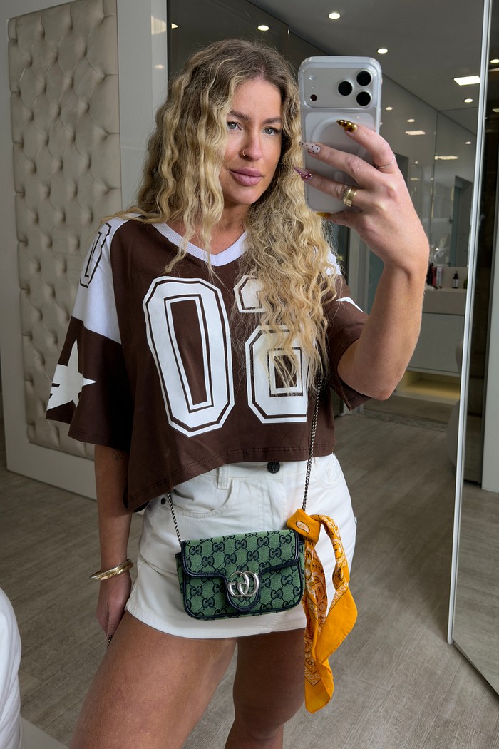 Camiseta cropped estampa Las Vegas