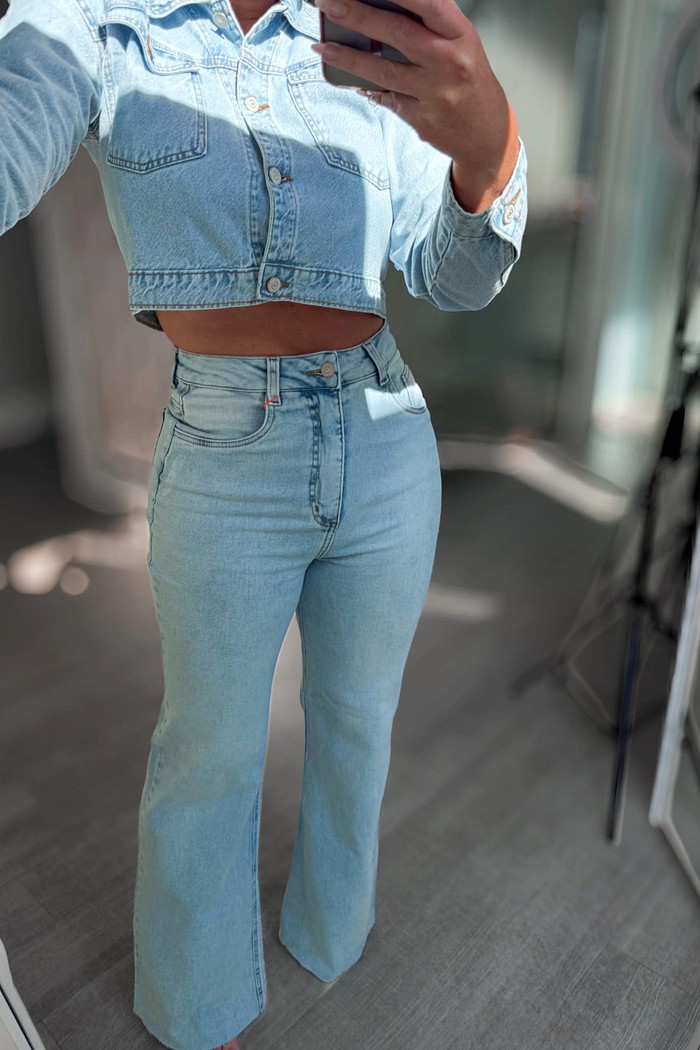 Calça jeans wide leg Perla