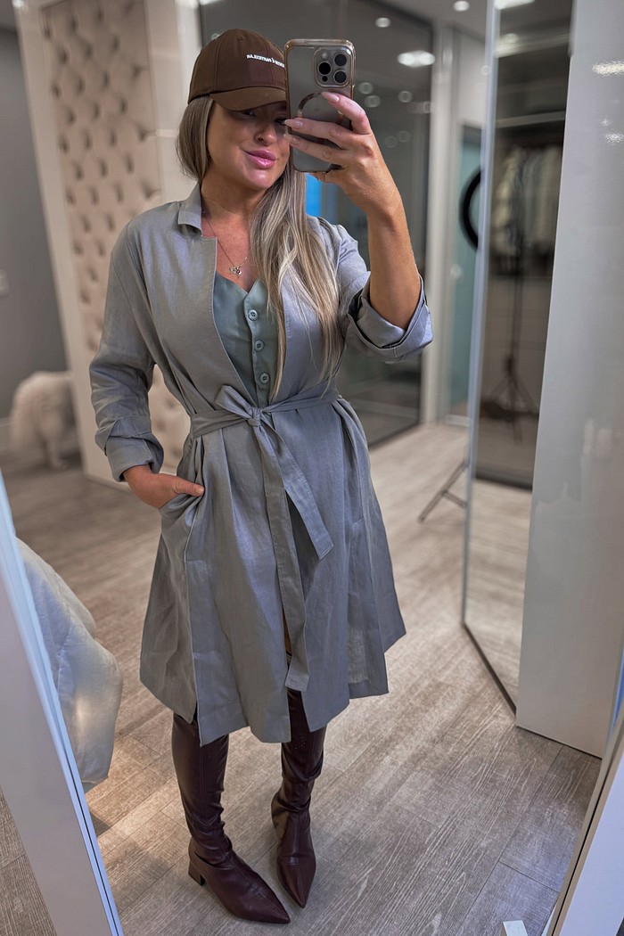 Sobretudo trench coat com amarração Agnes