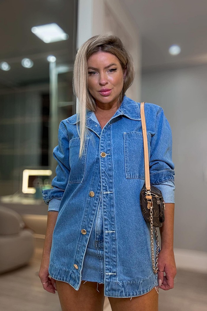 Camisa jeans alongada Lia