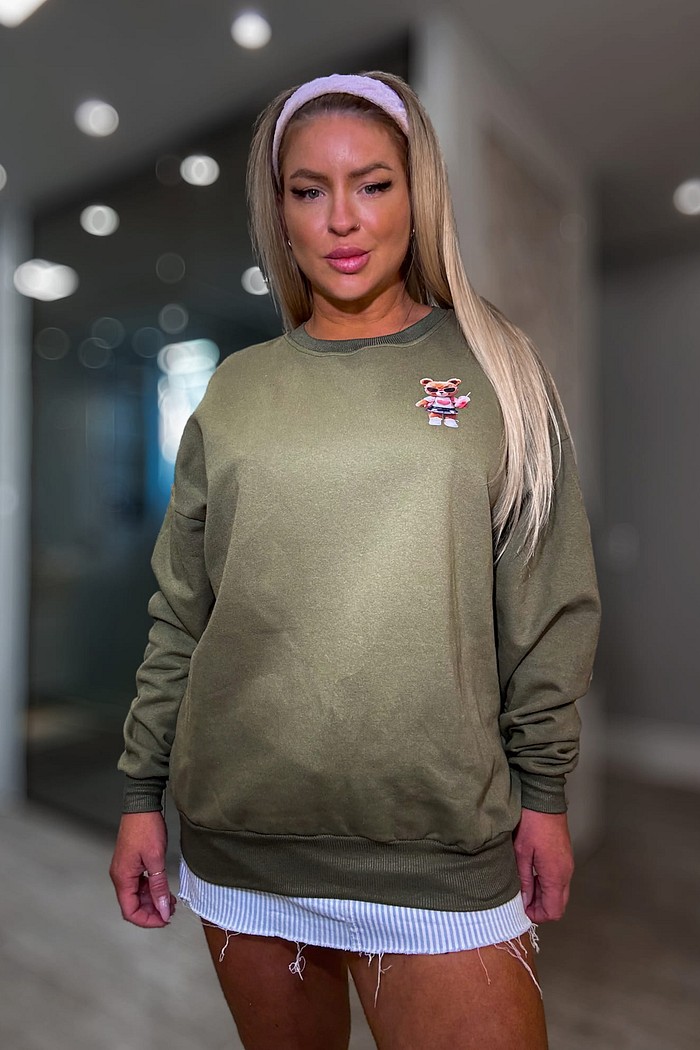 Casaco de moletom oversized estampa Urso