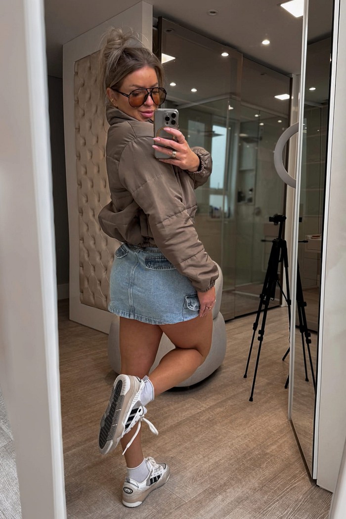 Saia jeans cargo Alícia