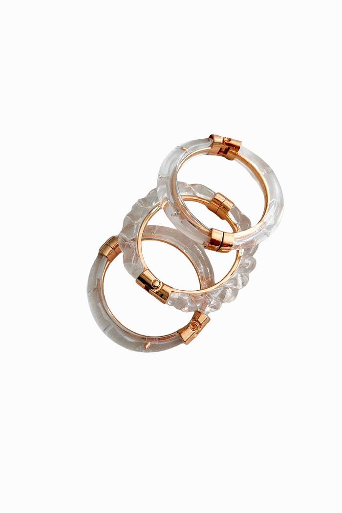 Bracelete acrílico transparente cristal