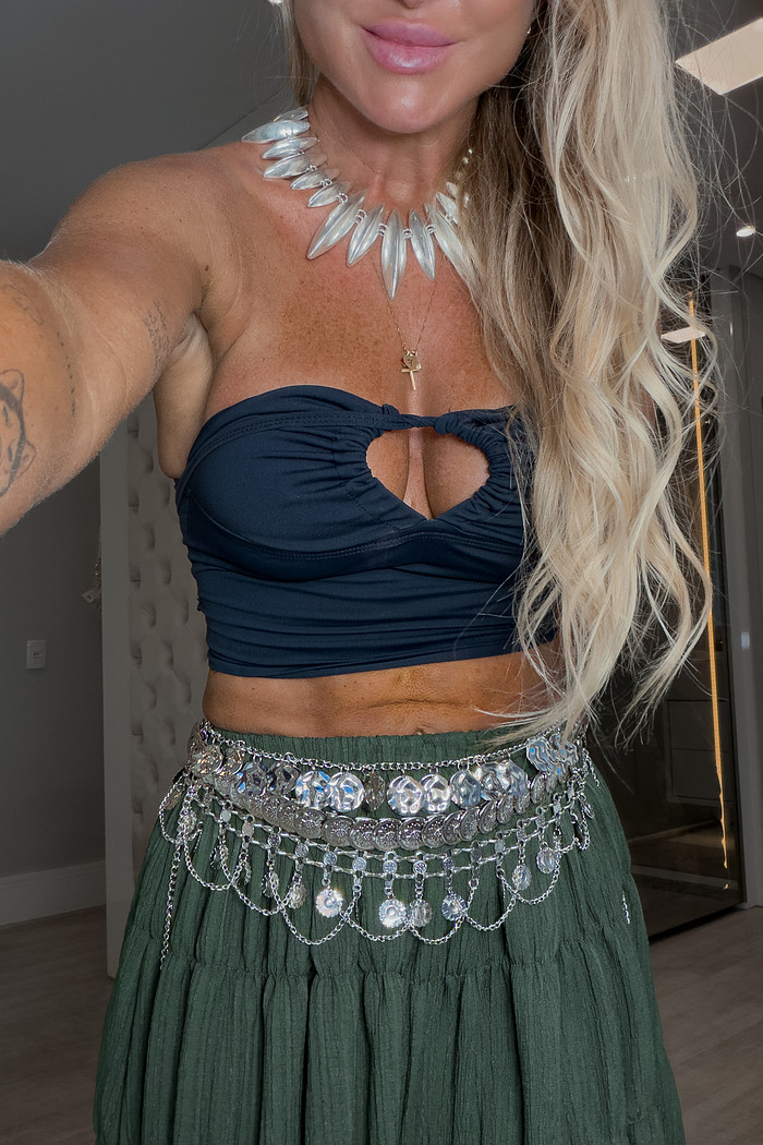 Cinto corrente com Medalhas Flor